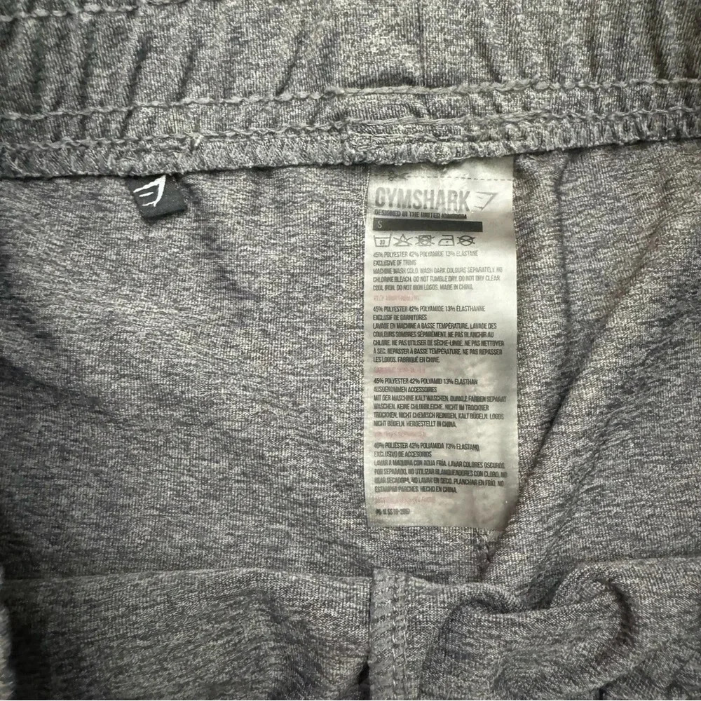 Gymshark leggings with logo on side leg. Gray, size small. Wide elastic waist. - Picture 3 of 10
